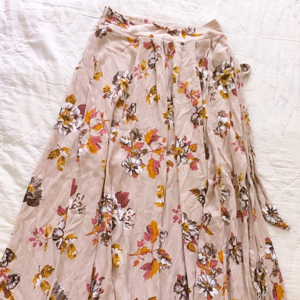 Floral Boho Midi Skirt